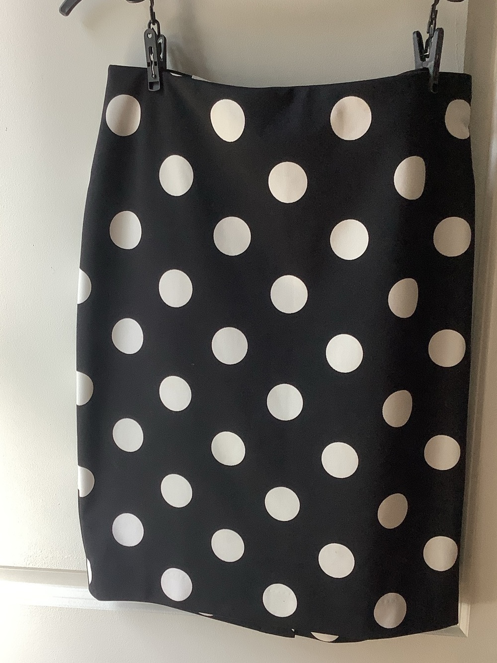 The Limited Black and White Polka Dot Pencil Skirt